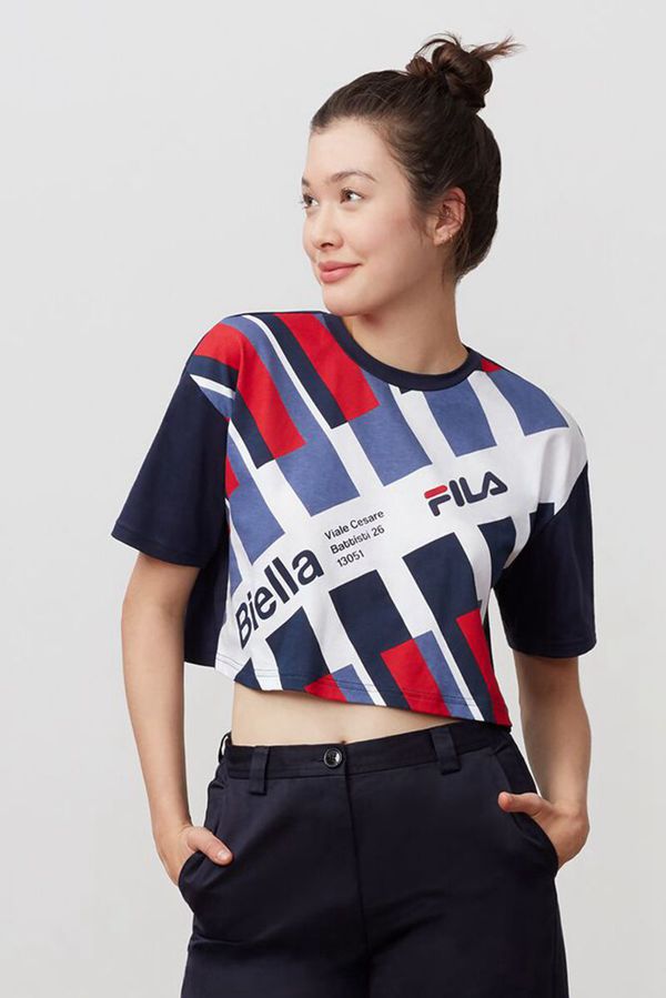 Fila Michi Crop Women's Tee - Blue,NZ 102-36790